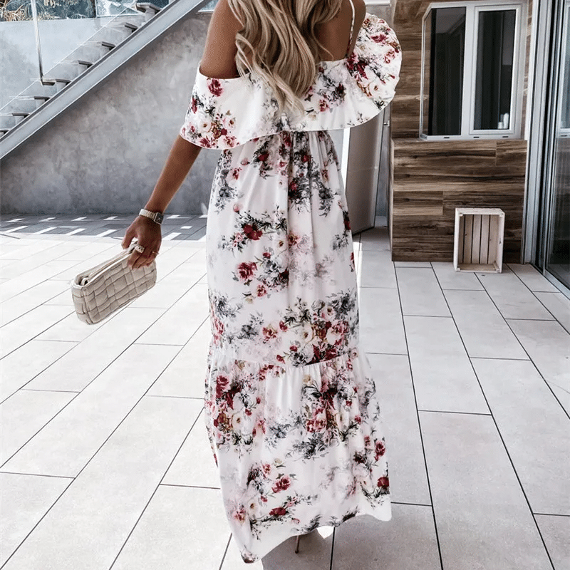 White Off the Shoulder Boho Dress