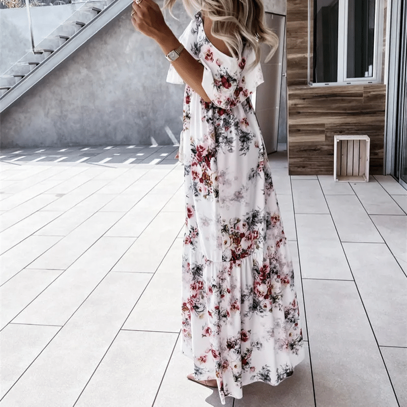 White Off the Shoulder Boho Dress