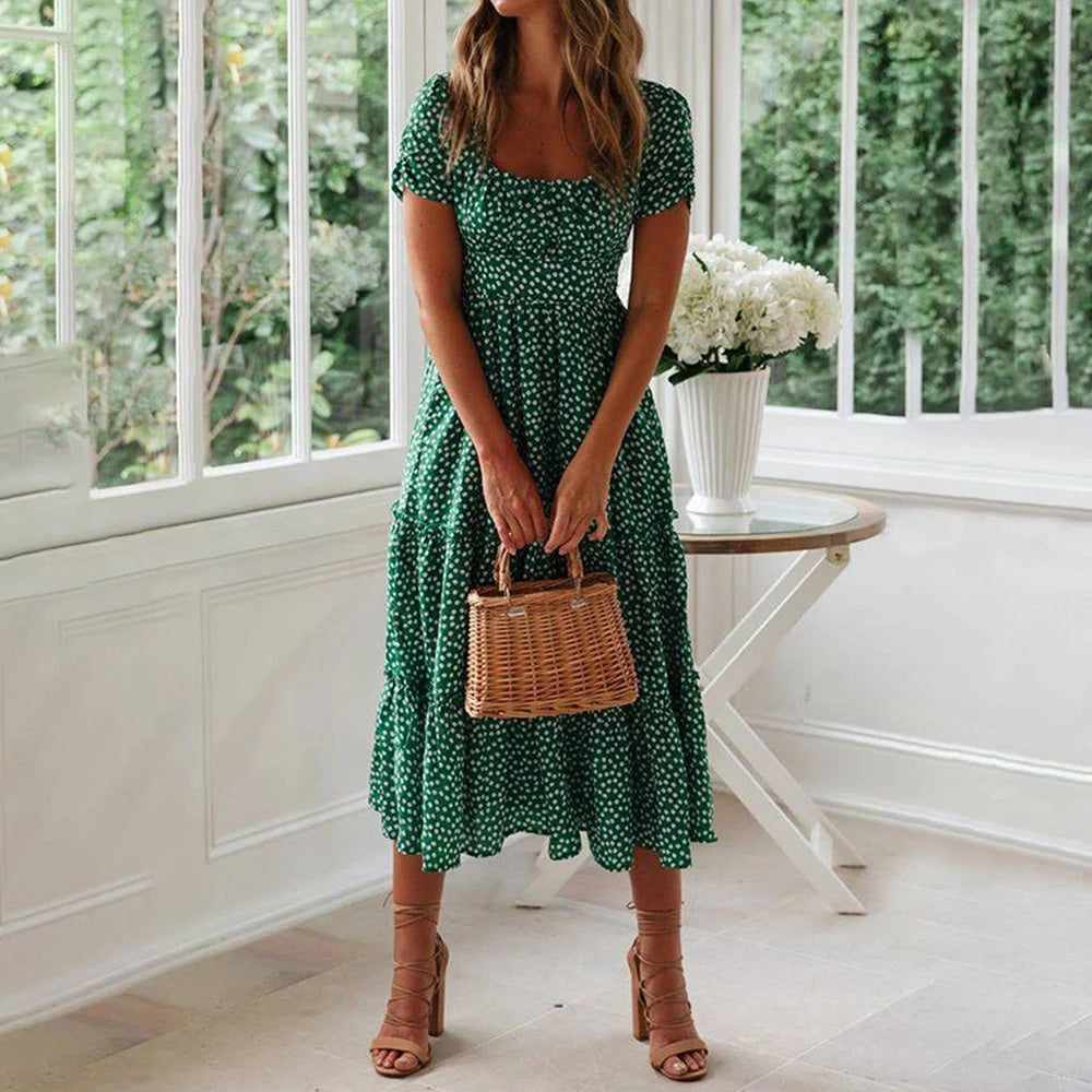 Floral Tiered Midi Dress