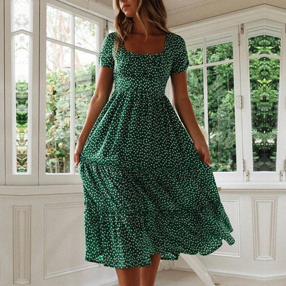 Floral Tiered Midi Dress
