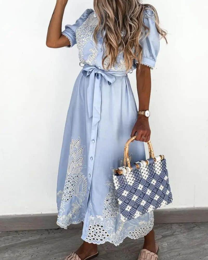 Embroidered Hippie Dress
