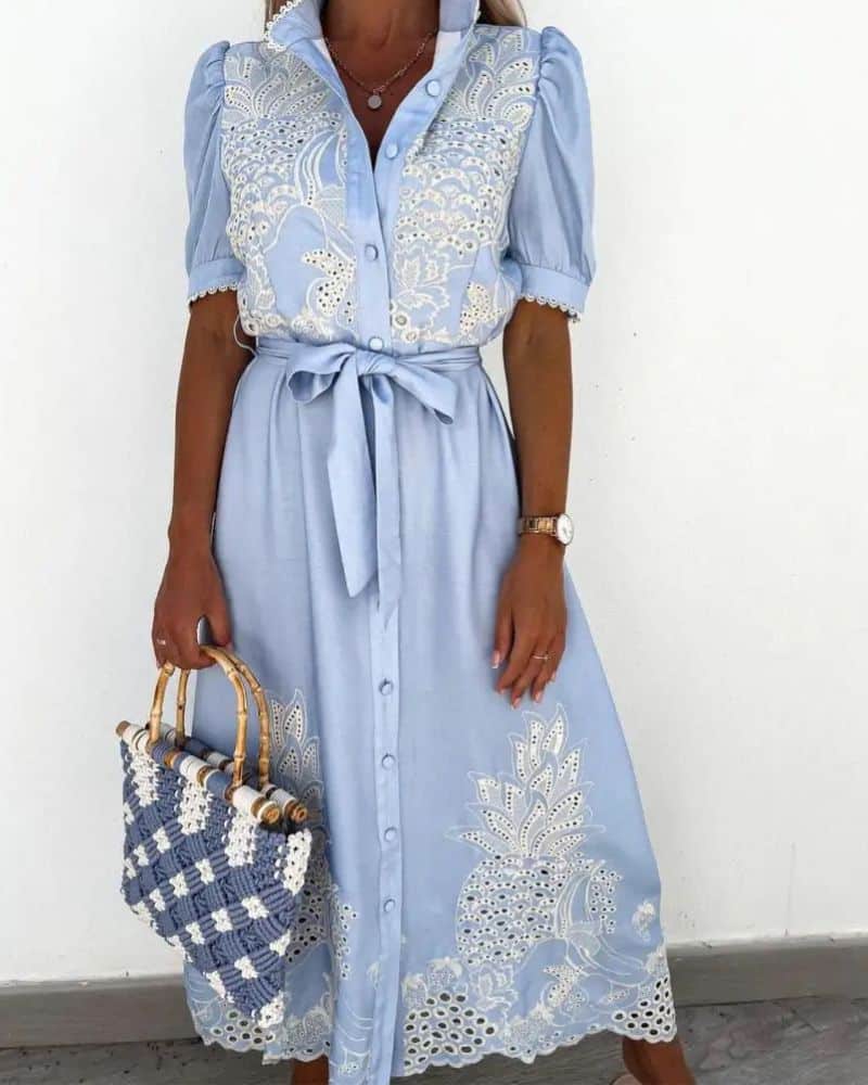 Embroidered Hippie Dress
