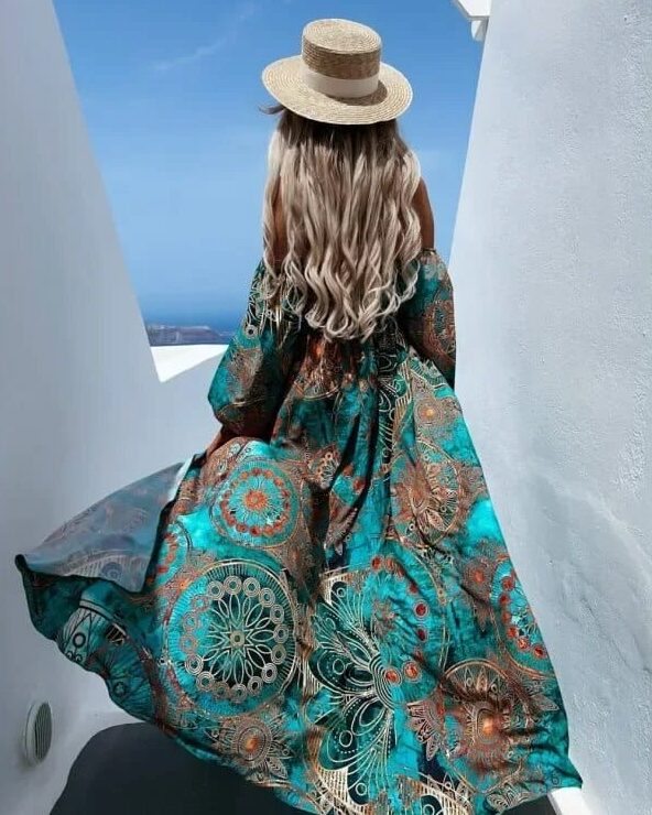 Green Hippie Dress