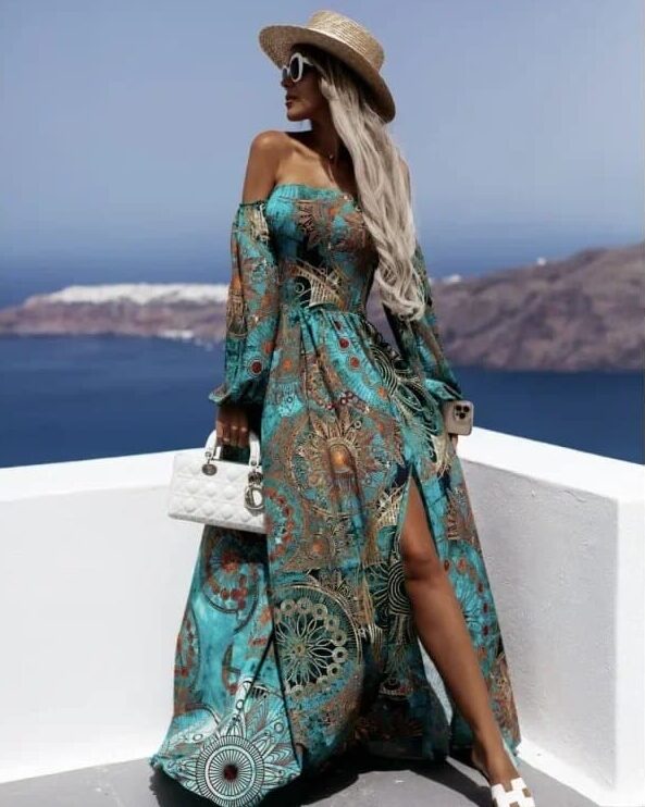 Green Hippie Dress