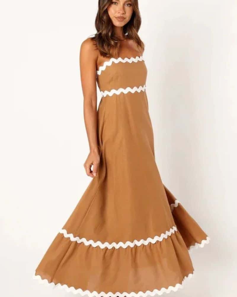 Brown Boho Maxi Dress
