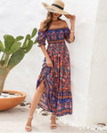 Boho Maxi Dress Off Shoulder