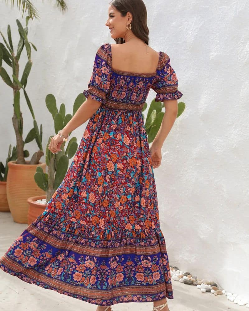Boho Maxi Dress Off Shoulder