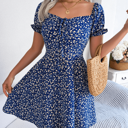 Blue Flowy Beach Dress