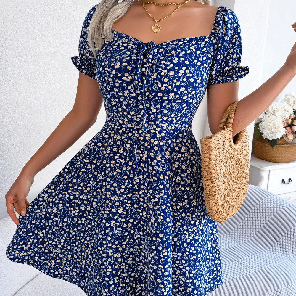 Blue Flowy Beach Dress
