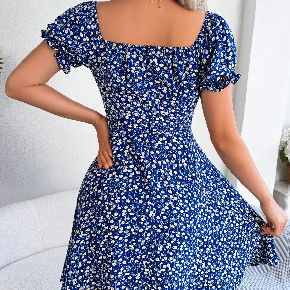 Blue Flowy Beach Dress