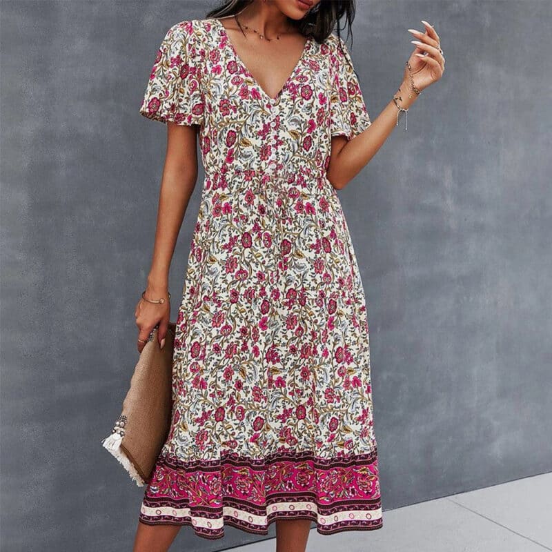 Fall Flowy Midi Dress