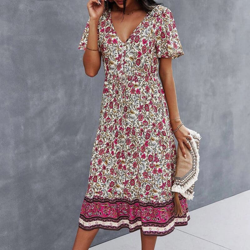 Fall Flowy Midi Dress