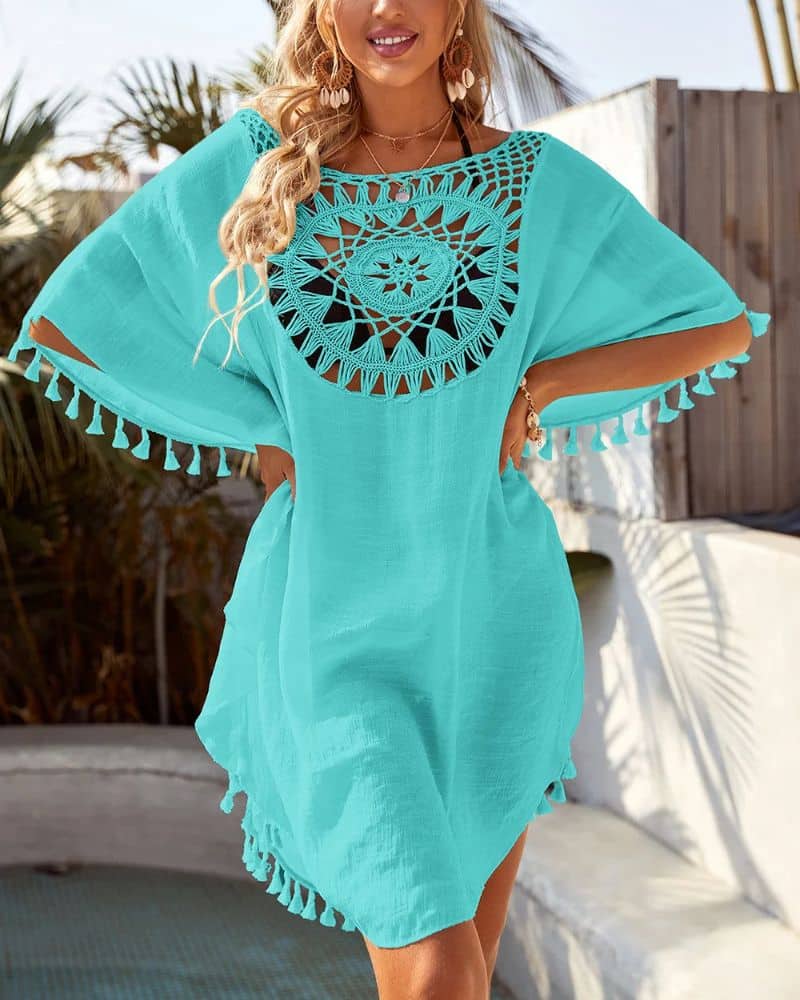 Blue Crochet Dress
