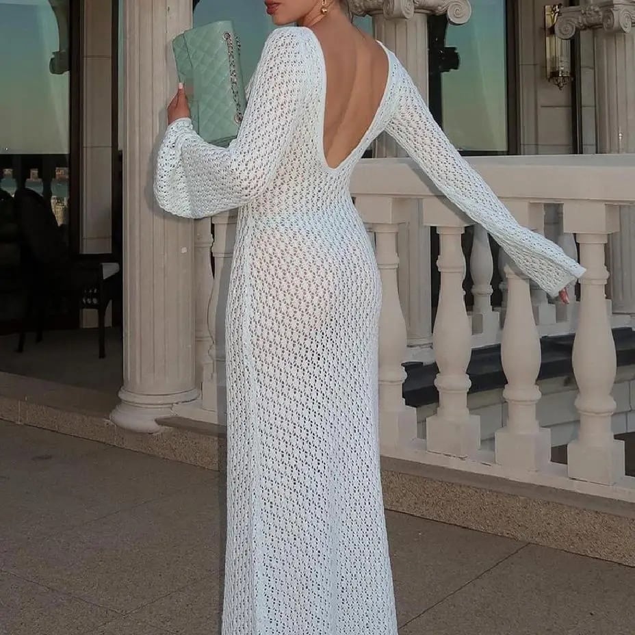 Cream Crochet Dress