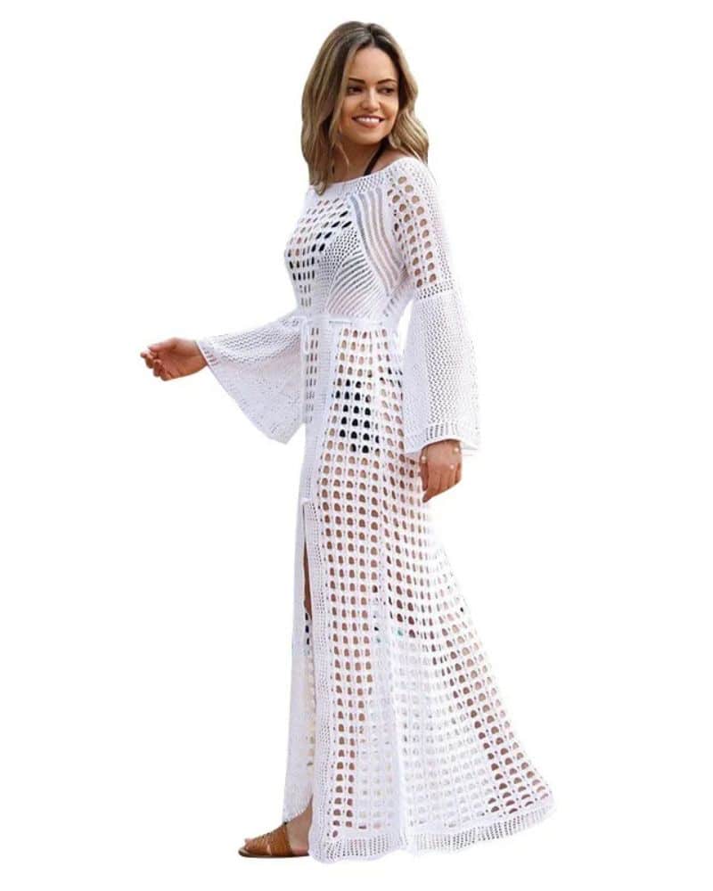 White Crochet Maxi Dress