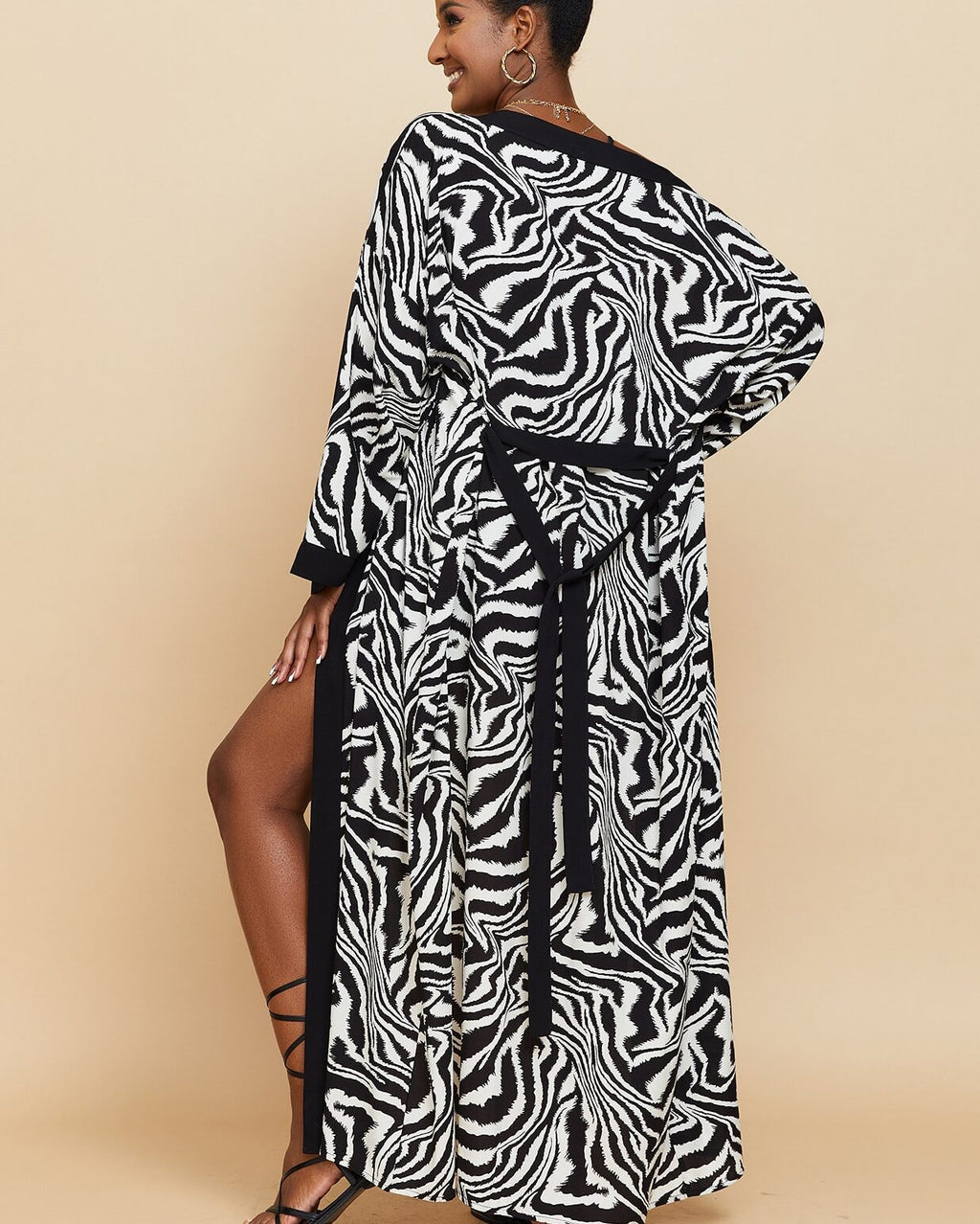 Black Beach Cover up Kimono