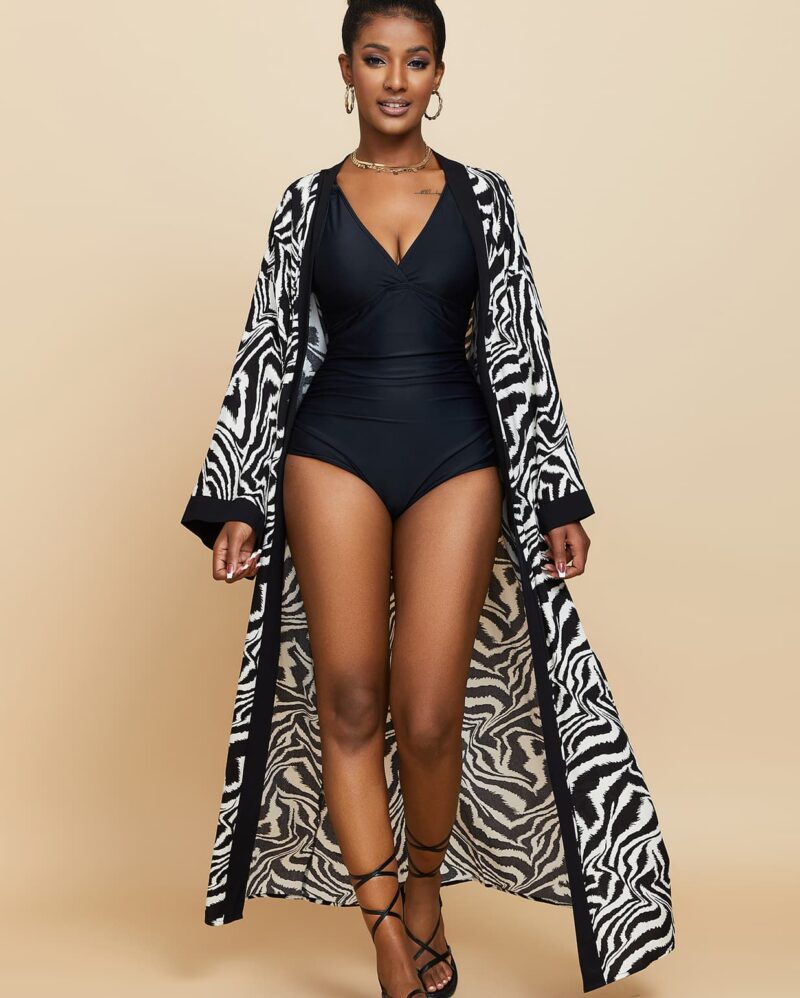 Black Beach Cover up Kimono