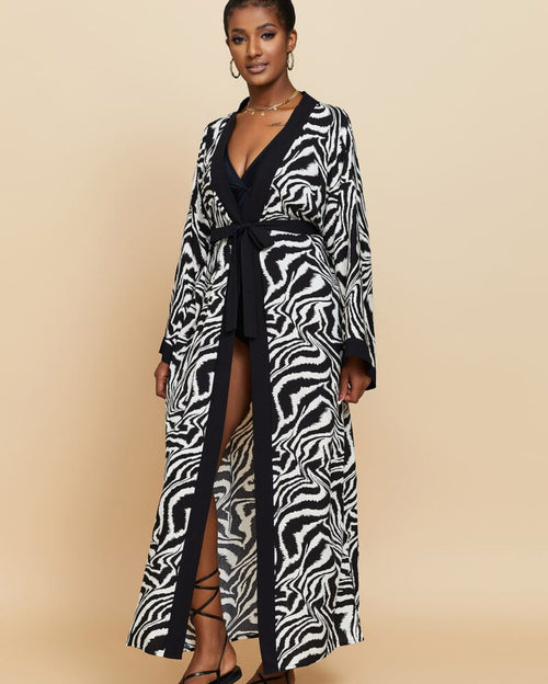 Black Beach Cover up Kimono