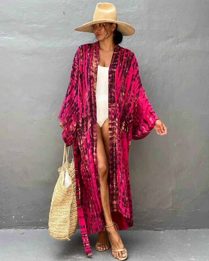 Burgundy Kimono