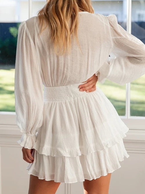 Boho Chiffon Dress White