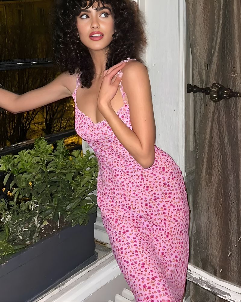 Boho Floral Midi Dress