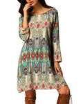 Long Sleeve Boho Mini Dress