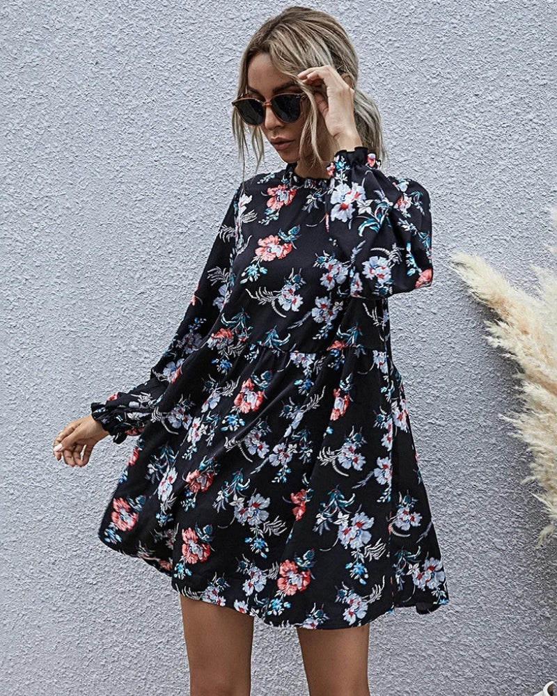 Black Long Sleeve Dress Flowy