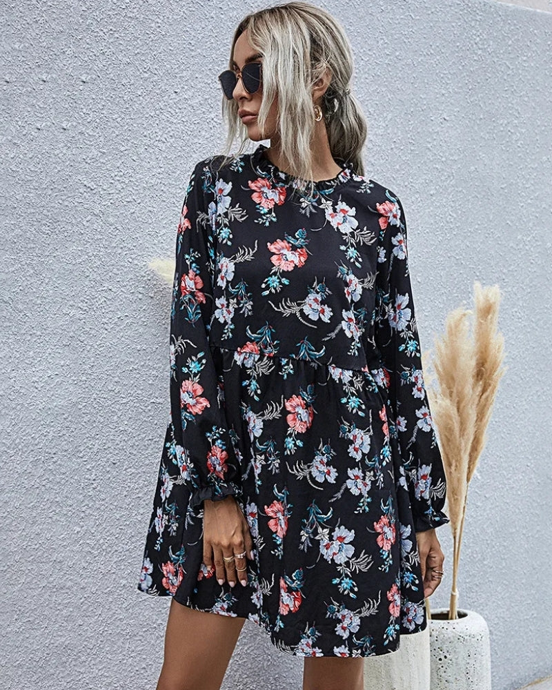 Black Long Sleeve Dress Flowy