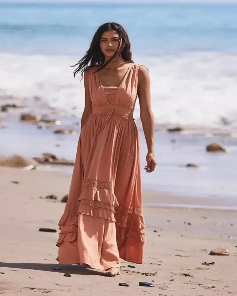 Tiered Maxi Dress Wedding Guest