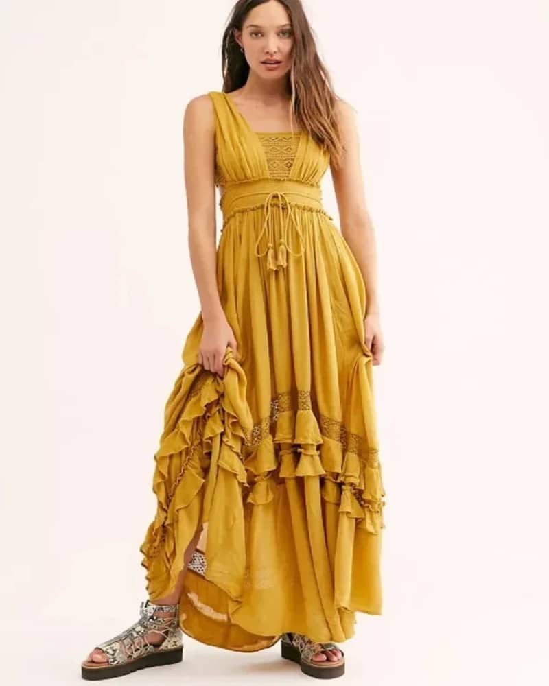 Tiered Maxi Dress Wedding Guest