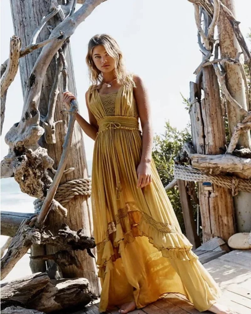 Tiered Maxi Dress Wedding Guest