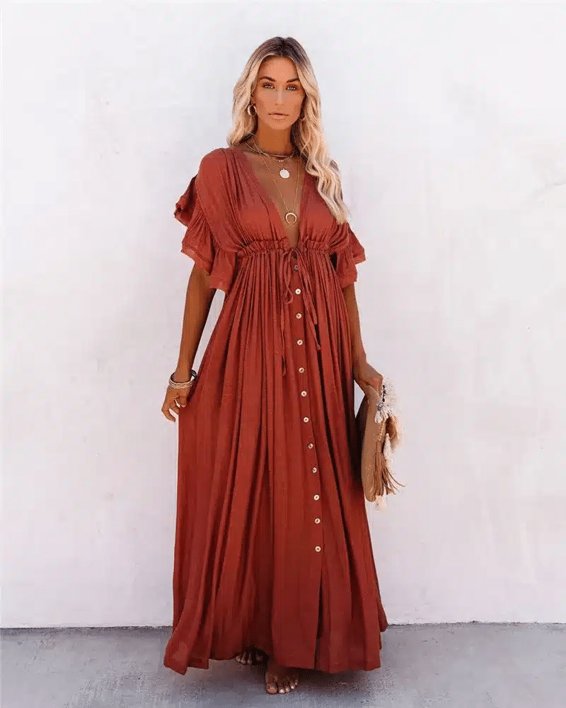 White Hippie Maxi Dress