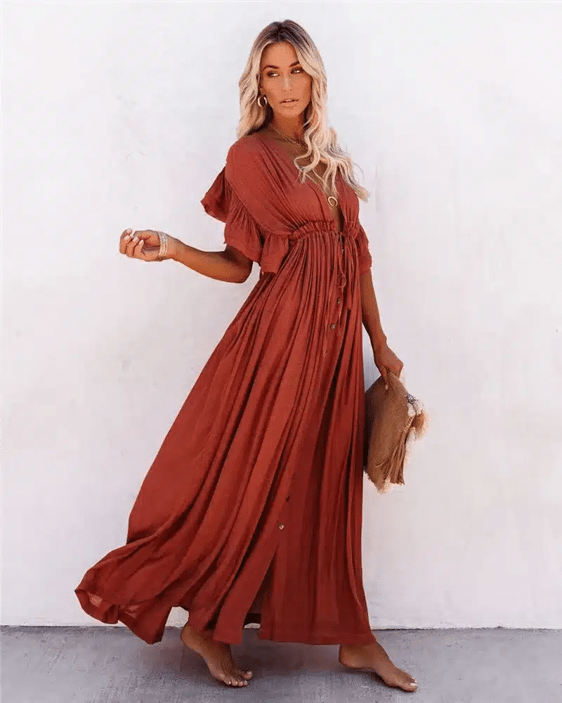 White Hippie Maxi Dress