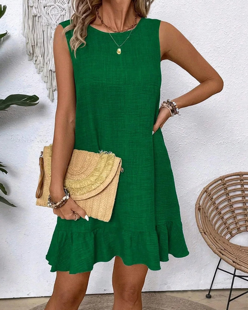 Blue Flowy Dress Short