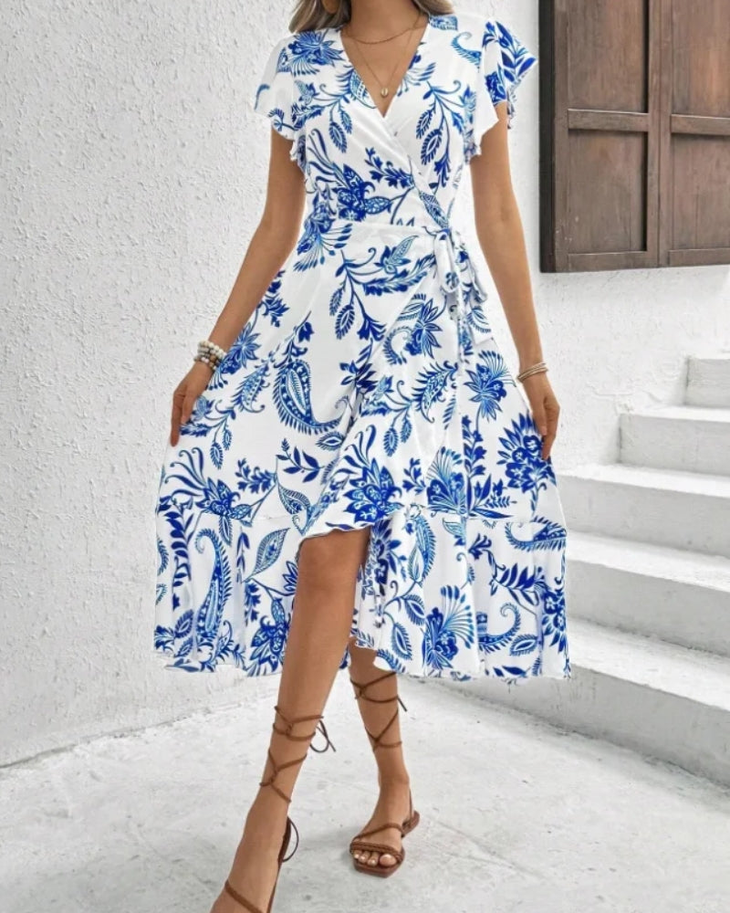 Blue and White Boho Dress