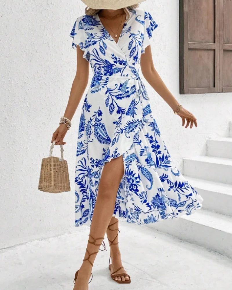 Blue and White Boho Dress