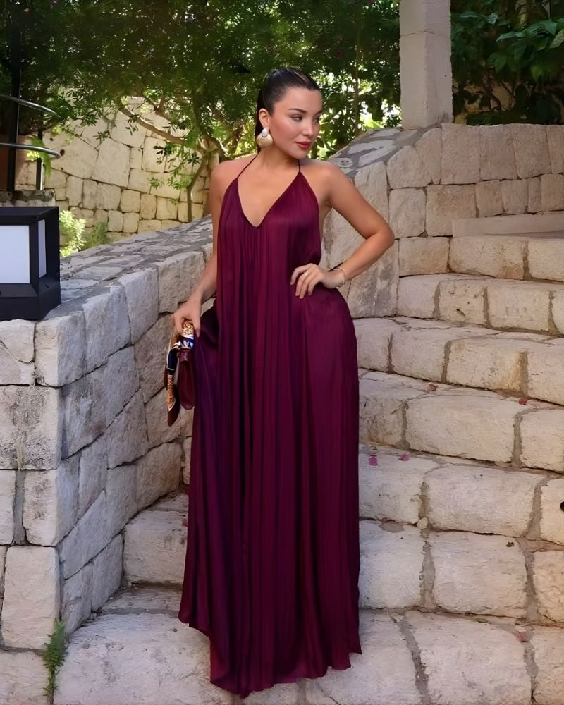 Flowy Halter Maxi Dress