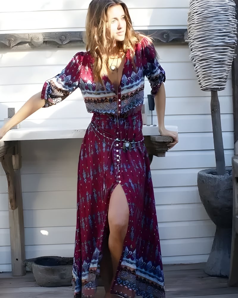 Hippie White Boho Dress