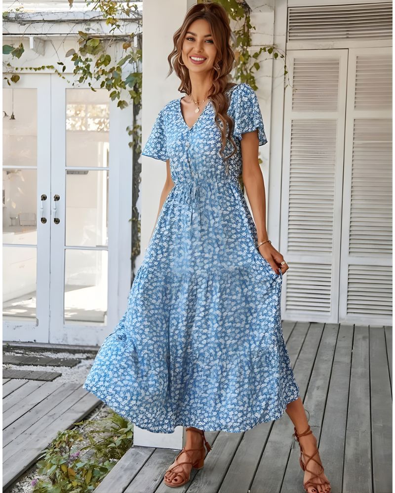 White Boho Maternity Dress