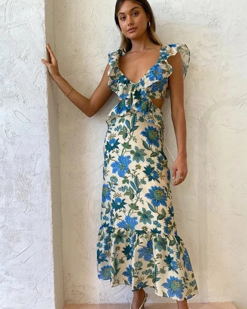 Midi Boho Dress for Wedding Guest
